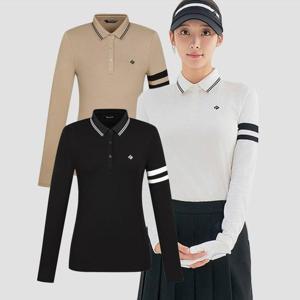 [레노마골프]레노마골프 여성 가을 모달 혼방 라인 소매 포인트 깔끔한 카라 티셔츠3RWTPN7181D_HDD