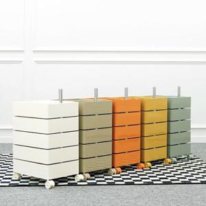 [가쯔] 이동식 360도 회전 사각 5단 트롤리 틈새 선반 수납장 5colors
