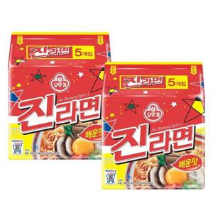 [오뚜기]오뚜기 진라면 매운맛 (120gX5입) X 2개 멀티팩 총10봉 (37679281)