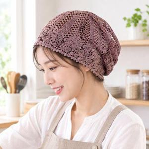 주방 식당용 플라워 레이스 망사 두건
