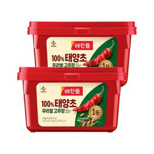 해찬들 100% 우리쌀로 만든 태양초 고추장 2kg x2개