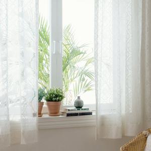 [보웰] [빠른배송] 레트로 플라워 레이스 커튼 속커튼 코사지플라워 120x150