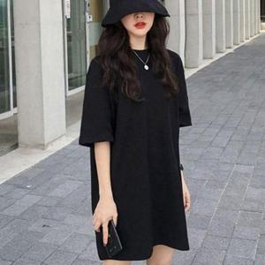 [오노마] ONM 외출 무지 패션 여자티셔츠 롱 깔끔한 박스 롱티셔츠