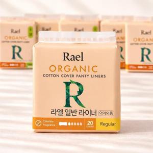 라엘 유기농 순면커버 팬티 라이너 일반 20개 10팩