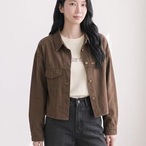 NC520 데일리 빈티지 크롭 포켓 카라 자켓