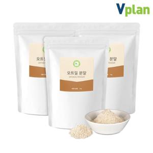 브이플랜 압착 귀리 롤드 퀵 오트밀 가루 1kgX3개 오버나이트 포리지 요리 아기 이유식