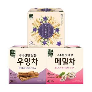[녹차원] 건강차 40티백 3종 (도라지차+우엉차+메밀차)