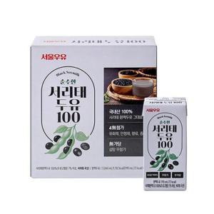 서울우유 국산콩 서리태 두유 100 190ml 16팩-쥐눈이콩 검은콩 약콩 두유