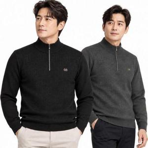 [아재나라]남성 울혼방 반집업 니트 하이넥 골프 겨울 스웨터 VITD3215
