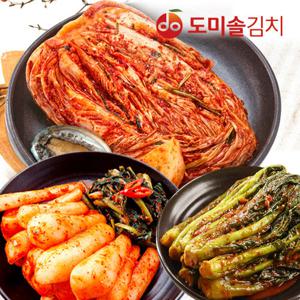 [도미솔/총10kg] 사랑채포기김치7kg+사각사각총각김치2kg+갓김치1kg