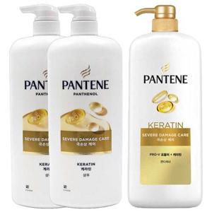 팬틴 극손상케어 샴푸x2개+극손상케어 컨디셔너 린스x1개 각각1200ml