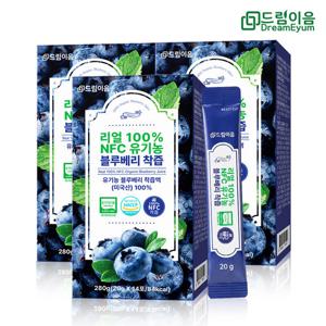 드림이음 리얼 100% NFC 유기농 블루베리 즙 착즙 미국산 원액 스틱 3박스