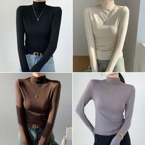 가을 겨울 여성 여자 반폴라 폴라티 목폴라 이너 긴팔 티셔츠 WFKIEA3