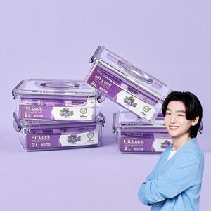 에코센스 히트락 올트라이탄 밀폐용기 대형 핸들형 직사각 2100ml, 4개