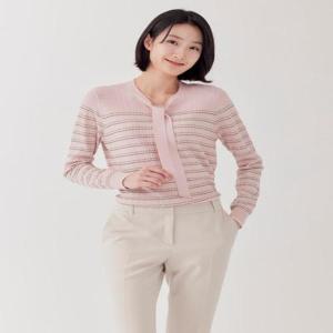 [지센]기간할인  여성 스트라이프 포멀 타이 니트  LFKTP202 색상2