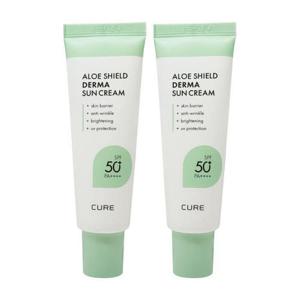 김정문알로에 큐어 알로에 쉴드 더마 선크림 40ml(SPF50+) 유기자차 2개 Ss