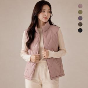 ★타임특가★[시노코] 지그재그 웨이브 웰론 경량 패딩 조끼 D23V402