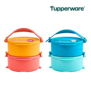 [Tupperware] 원형 클릭 렌지 2단 도시락