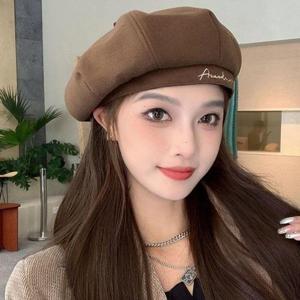 여자베레모 영문 레터링 캐주얼 베레모 포인트 패션 여성 모자 겨울베레모 HWDDBA6D