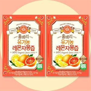 홀베리 유기농 레몬자몽즙 14포 x 2박스