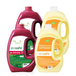아토세이프 액체 세탁세제 일반용 2.5L 2개+섬유유연제 후리지아 2.5L 2개