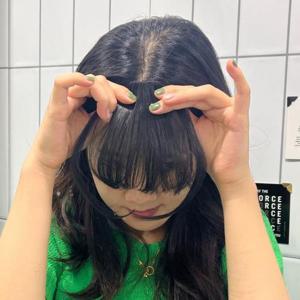 시스루뱅 앞머리 부분가발 블랙