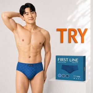 [트라이]TRY 트라이 남성 삼각팬티 순면100 브리프 남자속옷 맥시 3매세트 유색Q