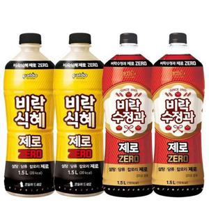 팔도 1.5L 비락 식혜 제로 2개+수정과 2개 총 4pet 전통 음료수