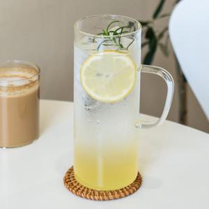 인블룸 홈카페 손잡이 원형 투명 유리컵 H-500ml