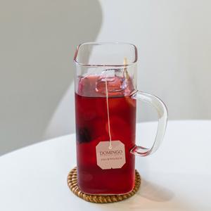 인블룸 홈카페 손잡이 사각형 투명 유리컵 H-400ml