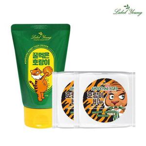 [라벨영]쇼킹솝 카밍 호랑이비누 100g X2개 + 허니 타이거 크림 120g / 꿀피부 만들기