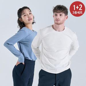 [1+1+1][2026신상] 남성 여성 사방스판 소프트 라운드 긴팔 티셔츠 3COLOR