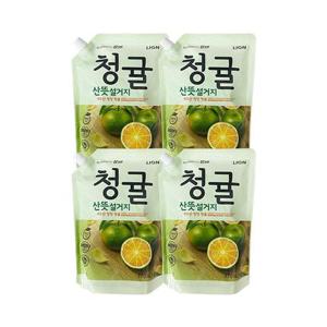 참그린 주방세제 청귤 산뜻 설거지 리필 1kg x4