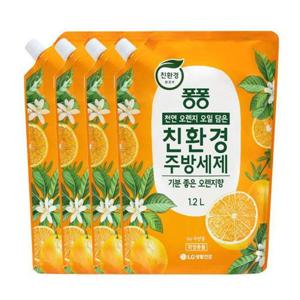 퐁퐁 주방세제 오렌지 리필용 1.2L 4개