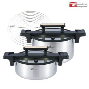 [am] 통3중 IH 스텐 저압냄비 세트(6L+4L+찜판)