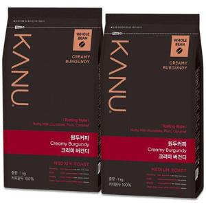 갤러리아_맥심 카누 원두커피 1kgX2개 홀빈/크리미 버건디/미디엄로스트