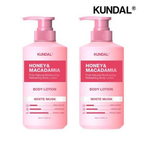 [쿤달]쿤달 허니 앤 마카다미아 퓨어 바디로션 화이트머스크 500ml 2개