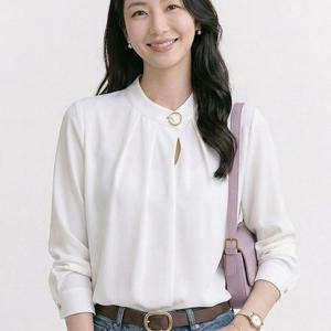 NB3052 여성 빈티지 세련미 셔링 긴팔 블라우스