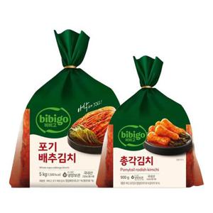 [CJ]비비고 포기배추김치 5kg x1개 + 비비고 총각김치 900g x1개