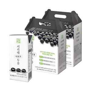 [건국유업] 서리태 무첨가 두유 190ml 32팩(16팩 2박스)