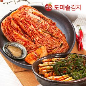 [도미솔/총10.5kg] 사랑채포기김치10kg + 파김치500g