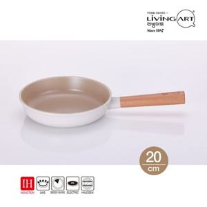 리빙아트/ 우드핸들 세라믹코팅 인덕션 후라이팬 20cm