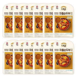 [CJ]백설 다담 차돌순두부찌개양념130g x12개 간편 찌개양념 즉석 밀키트