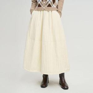 [라온](LAON) 라인 퀼팅 A라인 플레어 패딩 스커트 3color