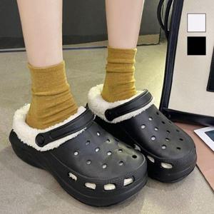 여자슬리퍼 여성 겨울 탈부착내피 키높이효과 편한 펀칭 슬리퍼