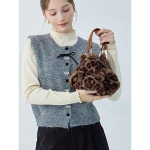 [카인드베리]FAUX 밍크 퍼 복조리 버킷백 KOABPA01 (3colors)