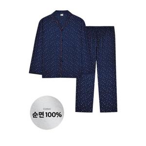 [트라이]트라이 남자잠옷세트 홈웨어 봄 가을 잠옷 상하 세트 면100 긴팔 구부 카라
