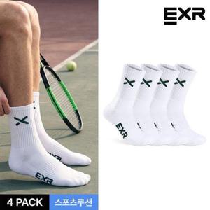 [EXR]EXR 남성 스포츠 쿠션 베이직 스탠다드 장목양말 4P_WHGR