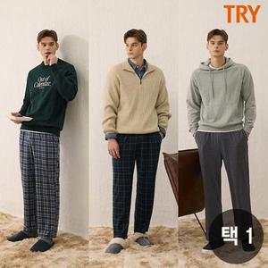 [TRY](단품) 25FW 신상 트라이 남성 기모 파자마 팬츠 1종