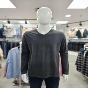뱅뱅 세이브존06 봄 남성 긴팔 무지 브이넥 면 티셔츠 NTZ256